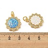 Brass Micro Pave Cubic Zirconia with Synthetic Opal Pendants KK-K356-17G-3