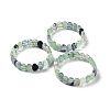 Natural Fluorite Oval Beaded Stretch Bracelet G-E010-01S-4