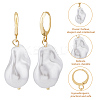 6 Pair 6 Style Natural Pearl Dangle Leverback Earrings EJEW-AN0003-56-3