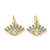 Real 18K Gold Plated Brass Micro Pave Cubic Zirconia Pendants KK-L209-039G-02-1