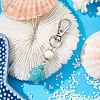 Tortoise Synthetic Turquoise and Natural Howlite & Lava Rock & Flower Amazonite Round Beaded Pendant Decoration HJEW-JM02295-4