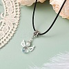 Glass Seed Beads & Glass Pearl Angel Pendant Necklaces NJEW-MZ00056-01-2