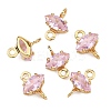 SHEGRACE Brass Pave Cubic Zirconia Horse Eye Connector Charms XGRQ2O431-436C-G-2
