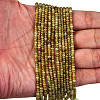 Faceted Rondelle Natural Green Garnet Beads Strands G-F289-40B-3