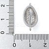 Rack Plating Brass Micro Pave Clear Cubic Zirconia Shell Shaped Connector Charms KK-A234-078P-3