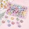 50Pcs 10 Colors Opaque Resin European Beads RESI-FS0002-19-7