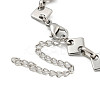 Non-Tarnish 304 Stainless Steel Rhombus Link Chains Bracelets for Men & Women BJEW-D042-02P-3