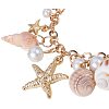 Trendy Shell Charm Bracelets BJEW-PH0002-01-WH-3