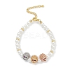 Rack Plating Brass Micro Pave Cubic Zirconia Charm Bracelets BJEW-P341-12G-02-1