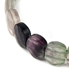 Natural Fluorite Oval Beaded Stretch Bracelet G-E010-01S-7
