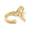 Brass Micro Pave Clear Cubic Zirconia Twister Clasps KK-Q772-14G-3