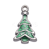 Medium Sea Green Christmas Tree Enamel Alloy Pendants X-EAP0307Y-1