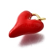 Brass Red Enamel Charms KK-Z102-23G-02-2