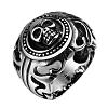Punk Rock Style Men's 316L Surgical Stainless Steel Skull Rings RJEW-BB06632-8-2