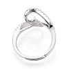 Brass Micro Pave Clear Cubic Zirconia Adjustable Ring Settings KK-T076-62P-3