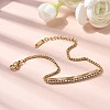 304 Stainless Steel Rhinestone Link Bracelets BJEW-P369-01G-2