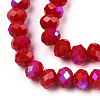 Electroplate Opaque Solid Color Glass Beads Strands EGLA-A034-P8mm-L21-2