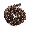 Natural Smoky Quartz Round Beads Strands X-G-E329-8mm-38A-5