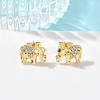 Brass & Crystal Rhinestone Stud Earrings for Women EJEW-G464-04G-02-1