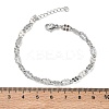 304 Stainless Steel Dapped Chains Bracelets for Women BJEW-D466-08B-P-3