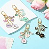Flower/Bag/Heart Alloy Enamel Pendant Decoration HJEW-FS00025-04-6
