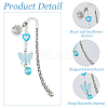 10Pcs 5 Colors Alloy Hook Bookmarks AJEW-HS00005-4