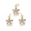 Brass Micro Pave Cubic Zirconia Charms ZIRC-F112-02G-2