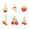 12Pcs 6 Styles Brass Micro Pave Cubic Zirconia Pendants KK-CJ0002-88-1