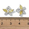 Brass Micro Pave Clear Cubic Zirconia Charms KK-H482-09P-02-3