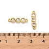 Brass Pave Clear Cubic Zirconia Triple Flat Round Connector Charms KK-H515-02B-G-3