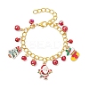 Christmas Alloy Enamel Charm Bracelets BJEW-JB12076-02-2