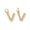 Real 18K Gold Plated Brass Micro Pave Clear Cubic Zirconia Charms KK-E068-VB452-V-2