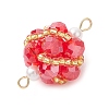 Glass Beaded Round Sphere Links PALLOY-MZ00874-05-4
