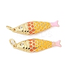 Brass Enamel Pendants X-KK-B148-14G-04-1