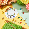 14Pcs 14 Colors Faceted Glass Pendant Locking Stitch Markers HJEW-AB00653-5