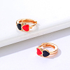 Fashionable Heart Brass Hoop Earrings SE4766-3