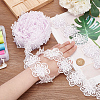 Organza Lace Trim with Resin Imitation Pearl Beads OCOR-WH0085-53C-3