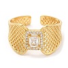 Rack Plating Brass Hollow Wide Band Cuff Rings RJEW-D008-15G-2