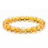 Natural Citrine Round Beaded Stretch Bracelets LS-PW-WG43935-01-1