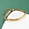 304 Stainless Steel Curb Chain Bracelets for Women BJEW-Z143-15G-1