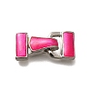 Brass Enamel Fold Over Clasps KK-M313-40P-01-1