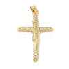 Rack Plating Brass Micro Pave Cubic Zirconia Pendants KK-P267-27G-2