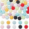 100Pcs 10 Colors Resin Imitation Pearl Beads RESI-SC0003-10-1