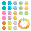 72Pcs 12 Colors  Luminous Hexagon Food Grade Silicone Beads SIL-TA0001-36-3