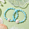 Summer Beach Natural Shiva Eye Shell Bead Bracelets X-BJEW-JB10313-03-2