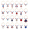 BENECREAT 24Pcs 24 Style Independence Day Theme Alloy Enamel Wine Glass Charms AJEW-BC0003-94-1