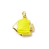 Brass Enamel Pendants KK-I378-13G-B-2