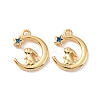 Moon with Rabbit Brass Enamel Pendants KK-G435-08G-2