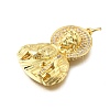 Brass Micro Pave Cubic Zirconia Pendants KK-S523-20G-B-2