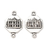 Tibetan Style Alloy Octagon with Church Connector Charms FIND-Z099-16AS-02-1